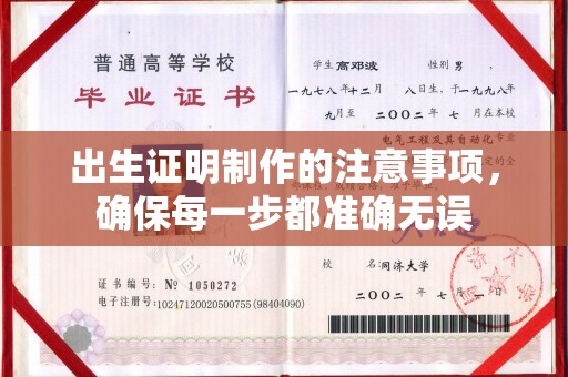 海北出生证明制作的注意事项，确保每一步都准确无误
